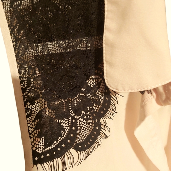 English Rose Lace Collared Sleeveless Blouse L - Picture 4 of 4